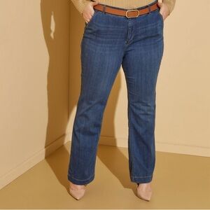 Ashley Stewart Plus size curvy denim mid rise boot leg soft jeans. Size 20.